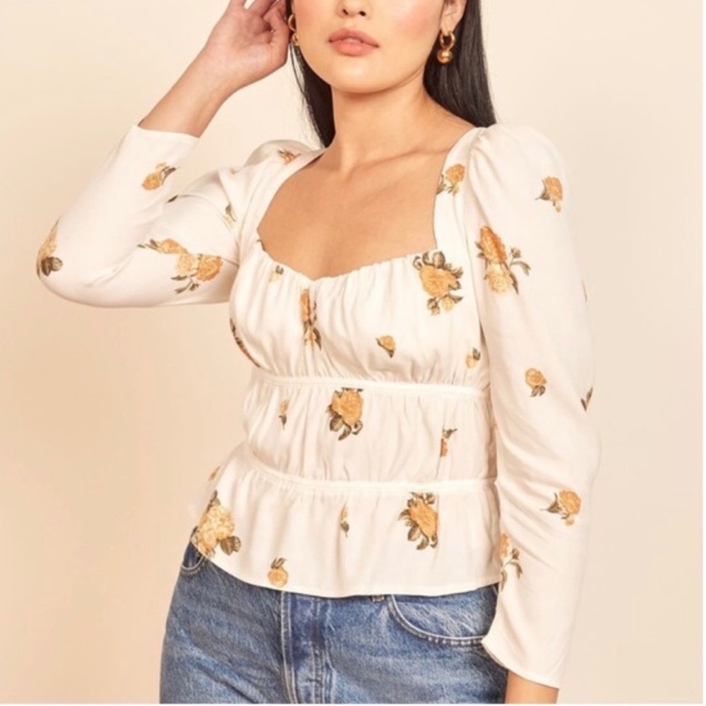 REFORMATION Plath Floral Top - Constance - Small